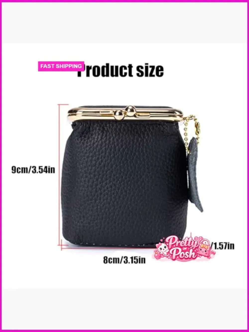 Genuine Leather Mini Jewelry Box with Kiss Lock, Portable Travel Organizer